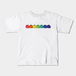 Rainbow Colored Pumpkin Row Kids T-Shirt